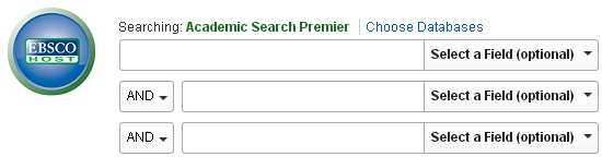 EBSCOhost Search screen