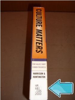 Book titled "Culture Matters" with the call number HM 681 .C85 2000