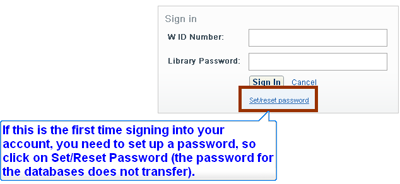 Library Account Sign In screen