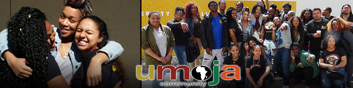 Umoja logo with group pictures of Umoja participants.