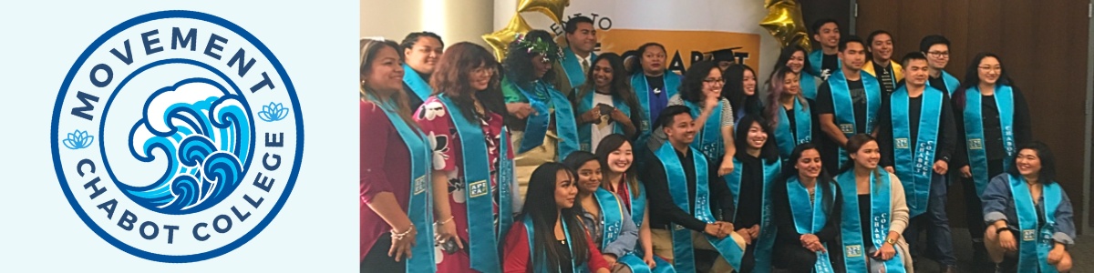 movement logo and group of students