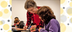 instructor helping student