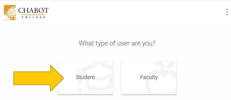 Accommodate user type selection screen - student or faculty