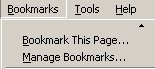 Bookmarks Menu Option